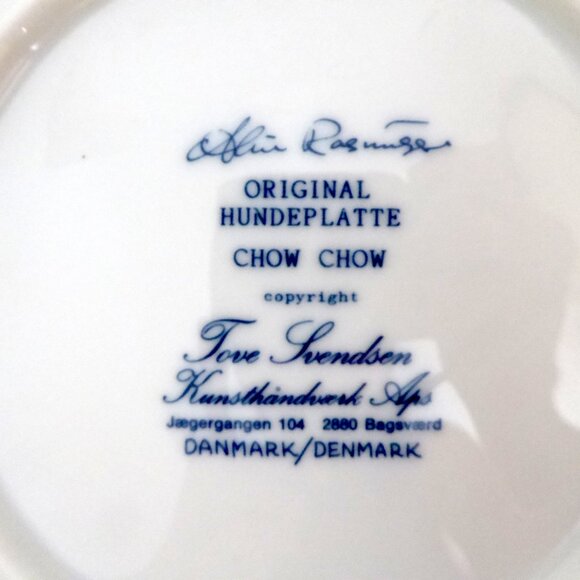 VINTAGE CHOW CHOW DOG PORCELAIN PLATE 2880 TOVE SVENDSEN DENMARK - Picture 5 of 6